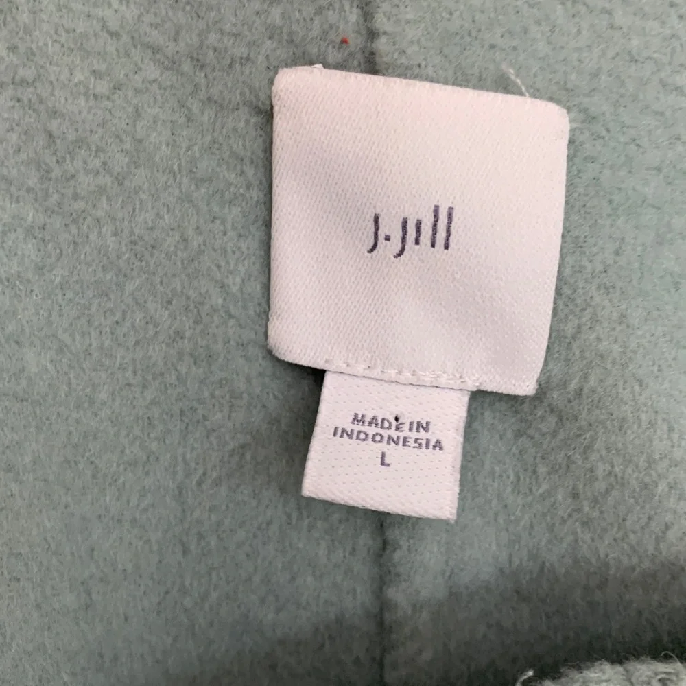 J. Jill Light Aqua Very Soft Wool Jacket Size Large Hidden Snap Closure - Picture 2 of 9